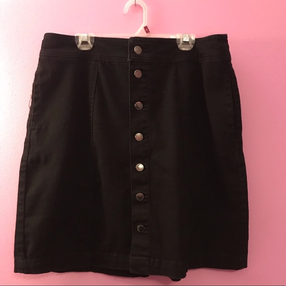 Denim Button Down Skirt - Picture 2 of 3